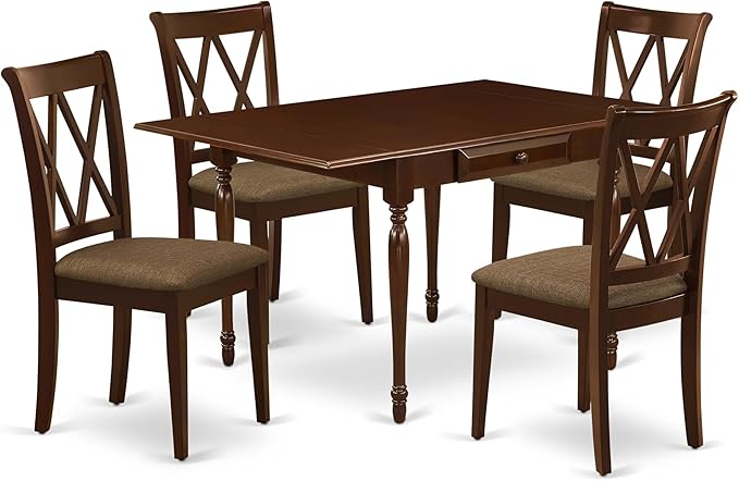 East West Furniture MZCL5-MAH-C 5 Piece Kitchen Table & Chairs Set Includes a by EastWestFurniture