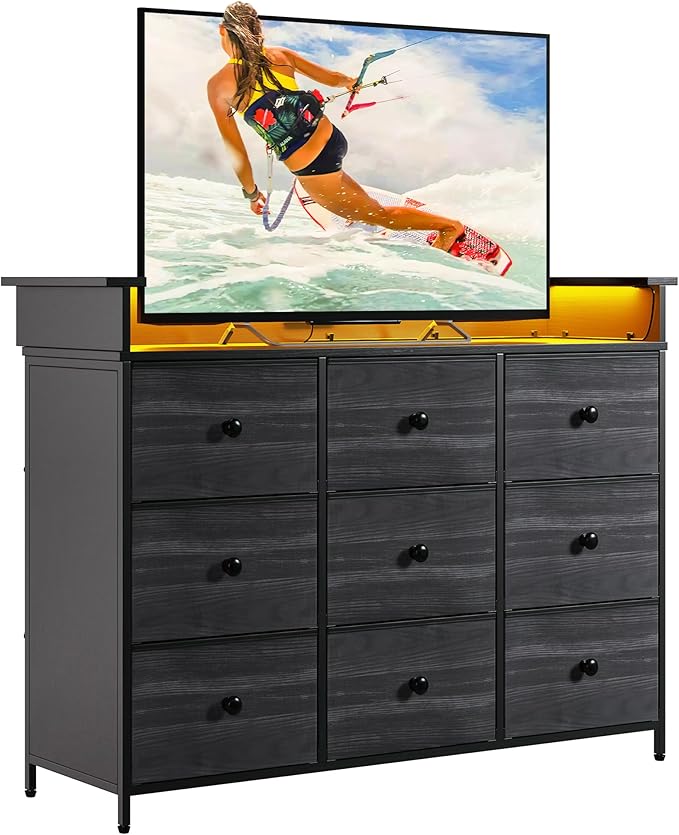 Nicehill 9 Drawer Dresser for Bedroom, TV Stand for Bedroom, Fabric Chests of - Image 8