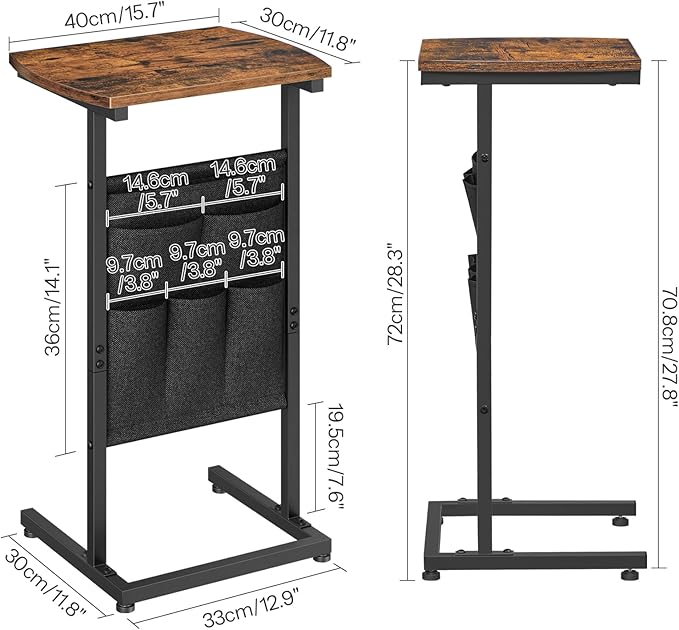 HOOBRO C Shaped End Table Set of 2, Small Side Table - Image 3