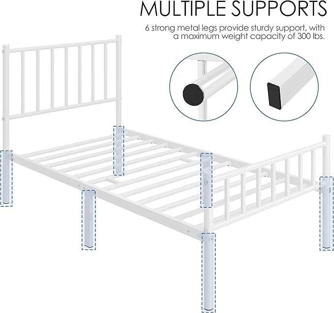 Yaheetech Twin Size Bed Frame Metal Platform Mattress Foundation - Image 8