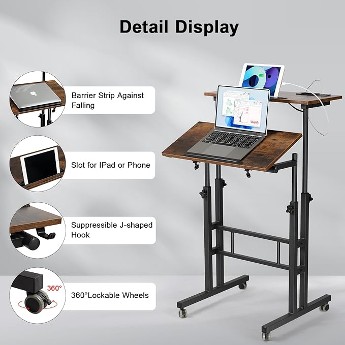 Hadulcet Mobile Standing Desk - Image 5