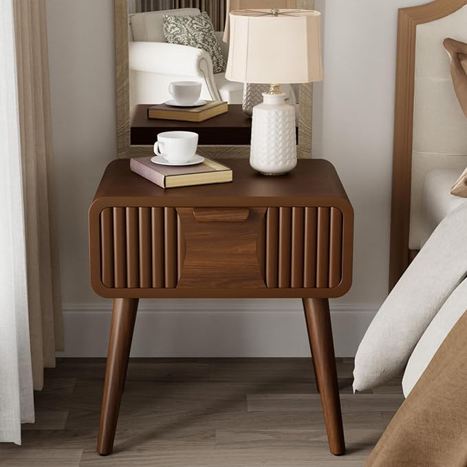 COSIEST Mid Century Modern Nightstand, MCM Vintage Bedside Table - Image 4