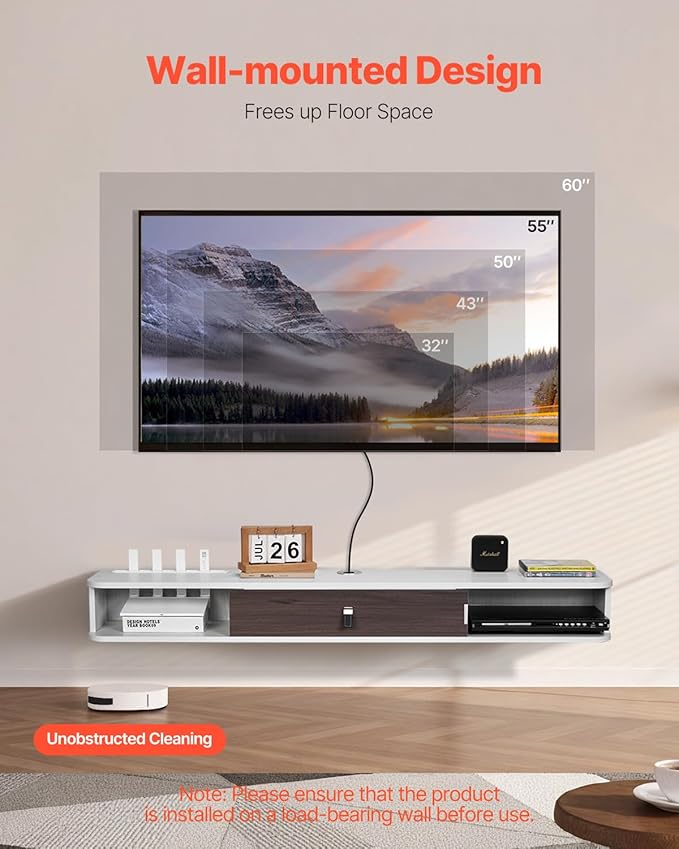 VEVOR Floating TV Stand, for Bedroom & Living Room - Image 2