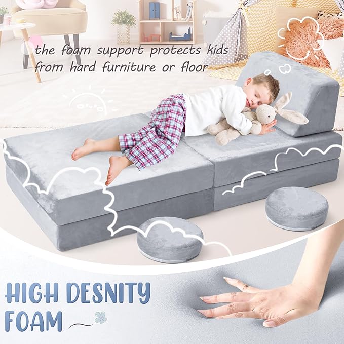 10Pcs Kids Play Couch, Toddler Sofa, Modular Kids Couch - Image 6