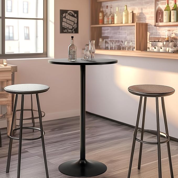 FDW Pub Table 40 Inch Height Cocktail Table Round Bistro Bar Table - Image 2