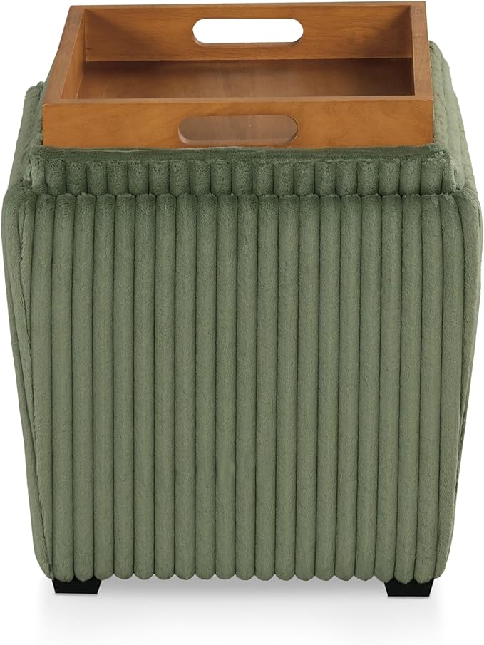 Furniture of America Lennox Modern Chenille 17-inch Square Storage Ottoman - Image 13