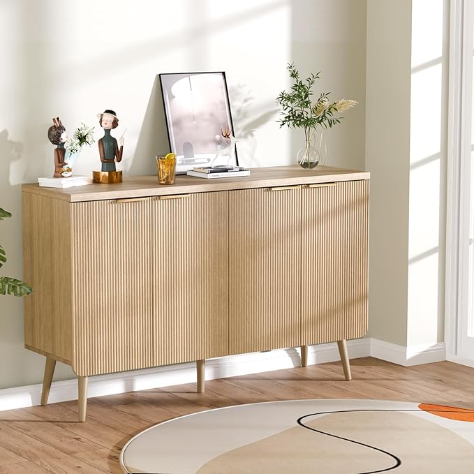 47.2" Buffet Cabinet with 4 Doors, Accent Sideboard Cabinet with Adjustable - Image 7