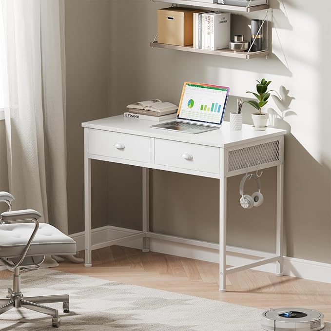Furologee White Small Computer Desk - Image 9