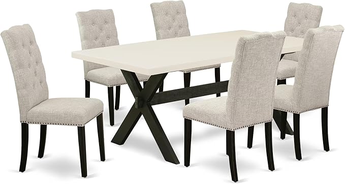 East West Furniture X627EL635-7 7 Piece Dining Table Set Consist of a Rectangle by EastWestFurniture