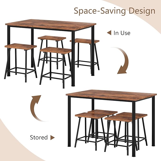 VECELO Kitchen Table and Chairs - Image 4