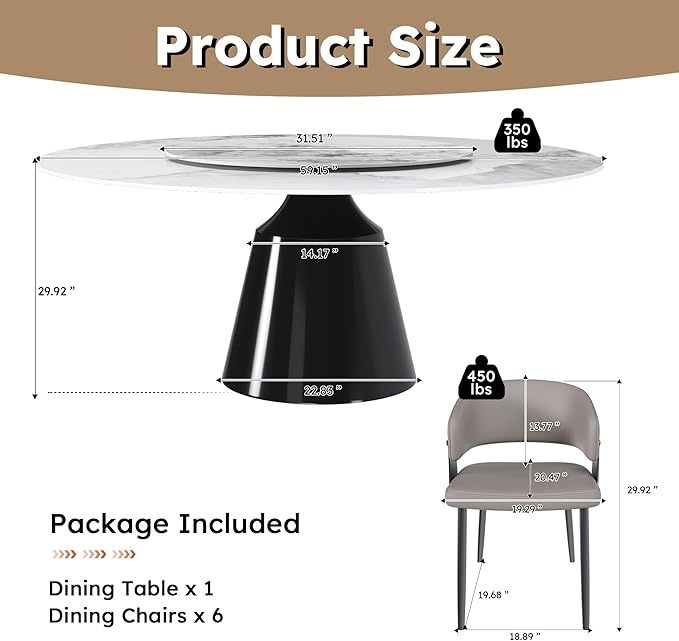 Ball & Cast 7-Piece Dining Set, Faux Marble Table - Image 2