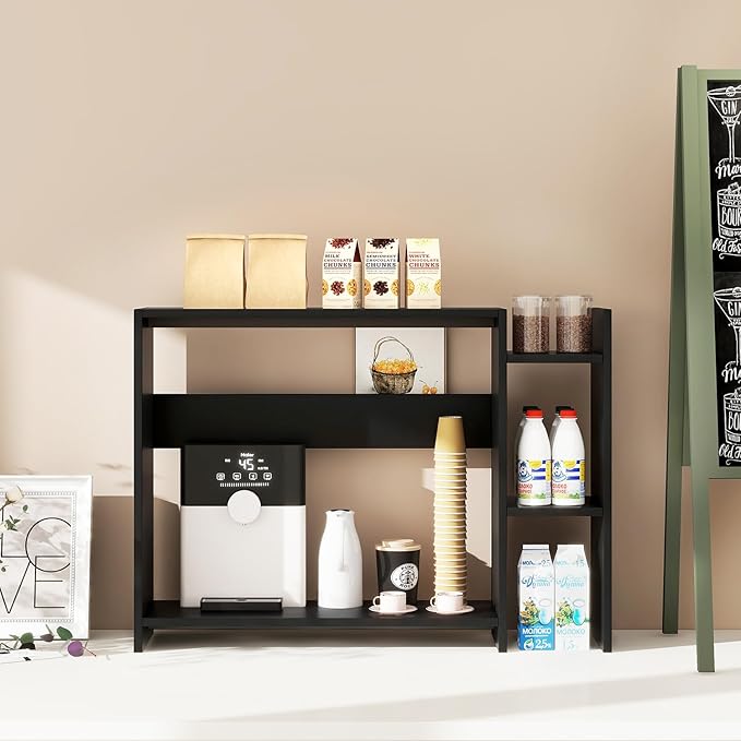 IBUYKE Desktop Bookshelf, 36.8" Desktop Organizer Shelf, Wood Desk Hutch - Image 7