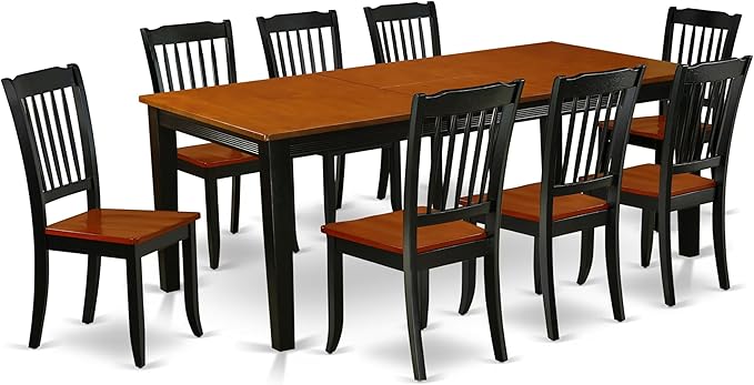 East West Furniture QUDA9-BCH-W 9 Piece Modern Dining Table Set Includes a by EastWestFurniture