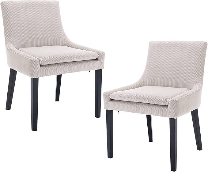 COLAMY Modern Dining Chairs Set of 2, Upholstered Corduroy Accent Side Leisure by COLAMYINC