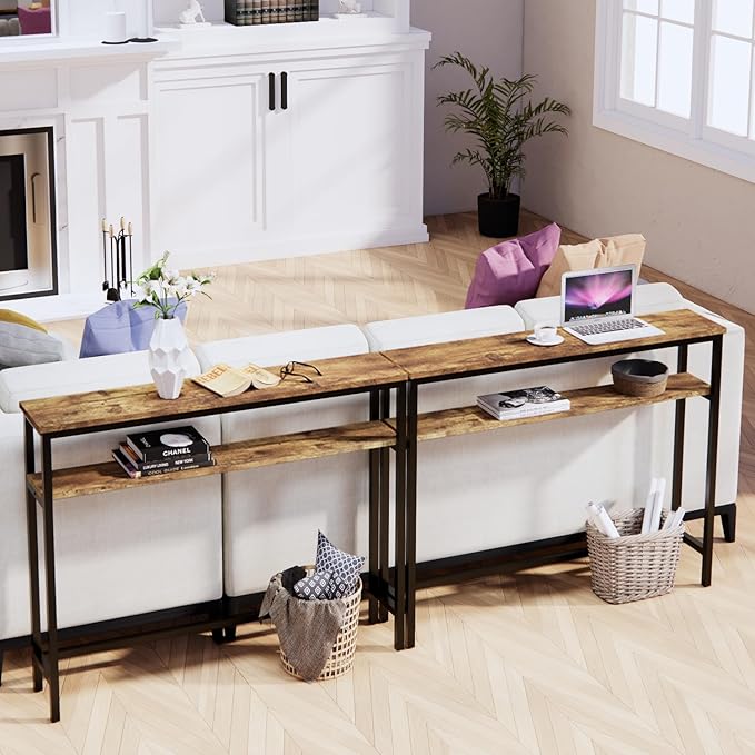 Narrow Console Table, 39.4” Sofa Table - Image 2