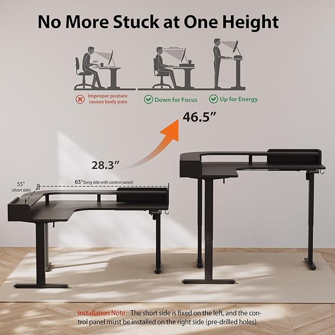 Agilestic L Shaped Standing Desk, Corner Desk - Image 4