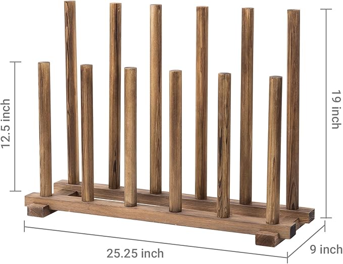 MyGift Rustic Burnt Brown Solid Wood Floor Standing Boot Holder Rack, Wooden - Image 5