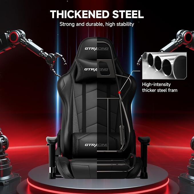 GTRACING Gaming Chair with Reclining Backrest, Adjustable Height and Swivel Base - Image 7