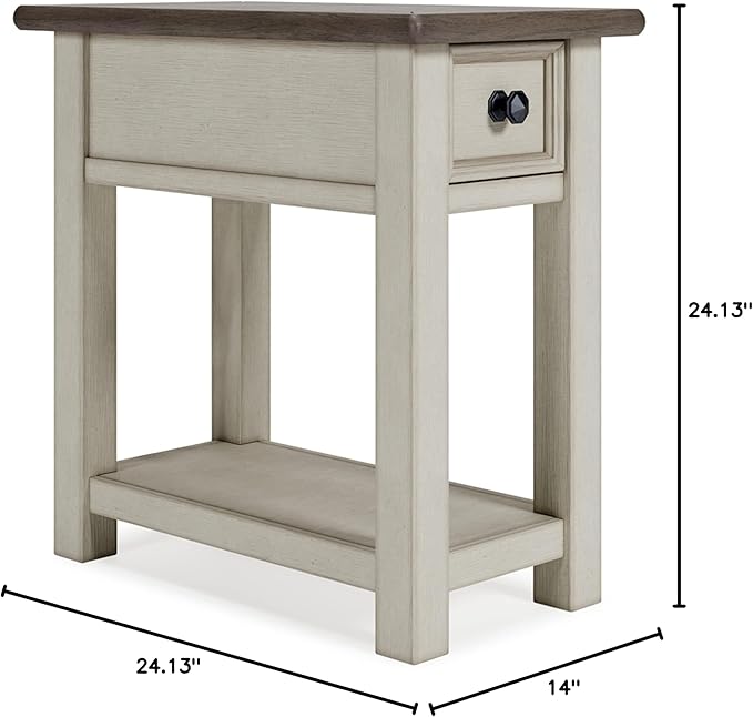 Signature Design by Ashley Bolanburg Farmhouse Chair Side End Table, Light - Image 15