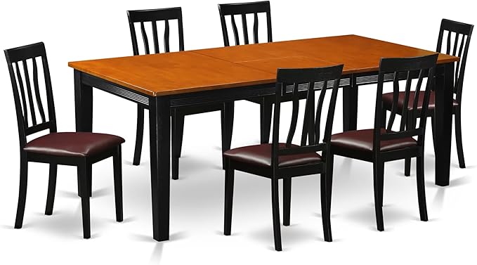 East West Furniture QUAN7-BCH-LC 7 Piece Kitchen Table & Chairs Set Consist of by EastWestFurniture