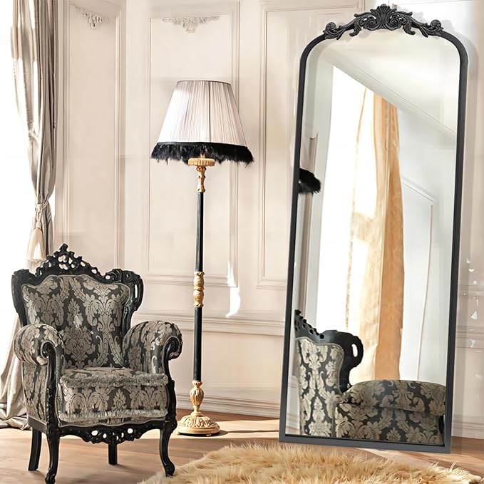 AIXI HOME Arched Black Antique Full Length Wall Mirror 22"x65", Arendahl - Image 6