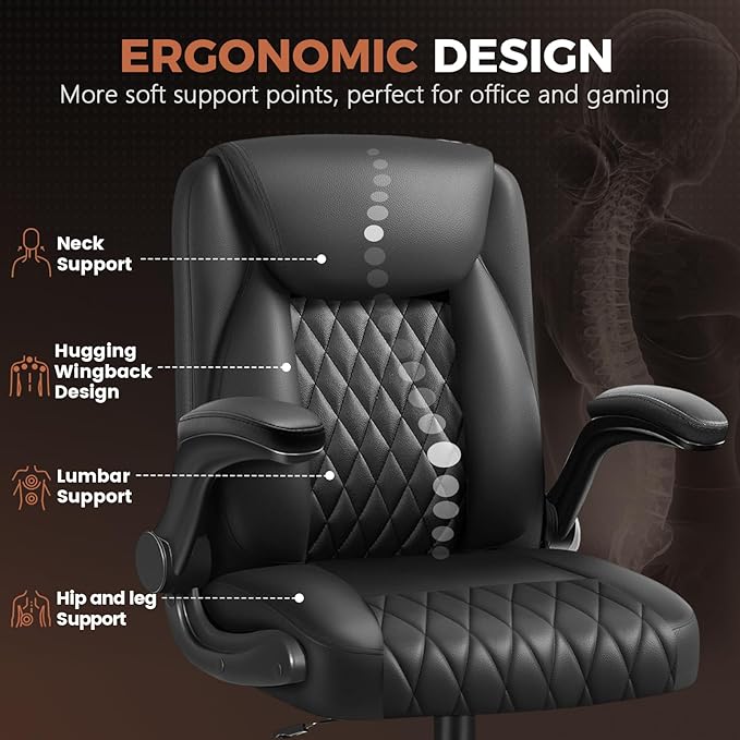 COMHOMA Leather Office Chair Ergonomic Computer Gaming Chair - Image 5