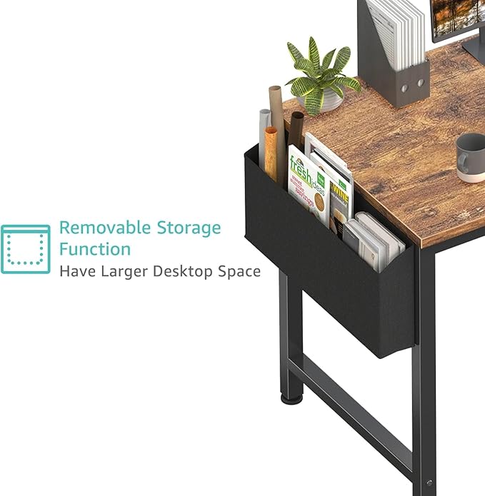 Lufeiya Gaming Desk with Power Outlet, 55 inch Teen Study Table Home Office - Image 6