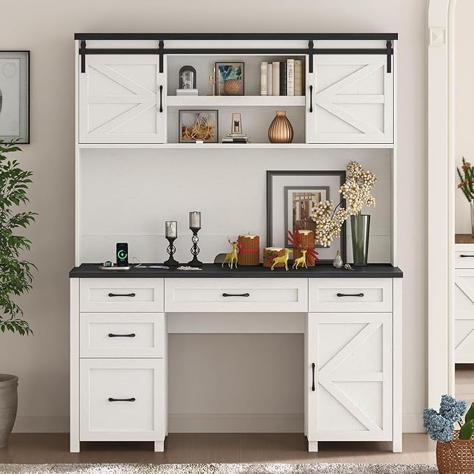 67''H Farmhouse Executive Desk by Halitaa
