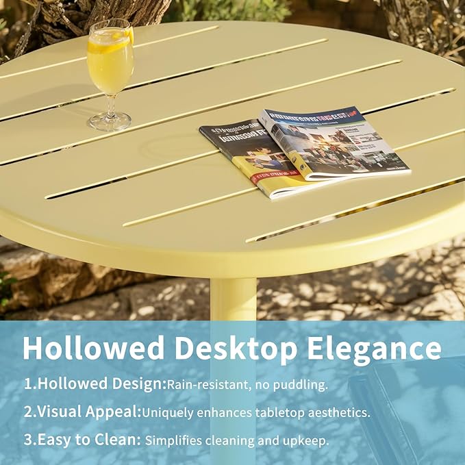 42" Tall Modern Industrial Bar Table-23.6" Dia Round Metal Top Standing Pub - Image 3