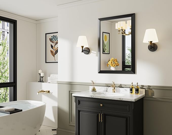 24x36 Inch Black Bathroom Mirror - Image 9
