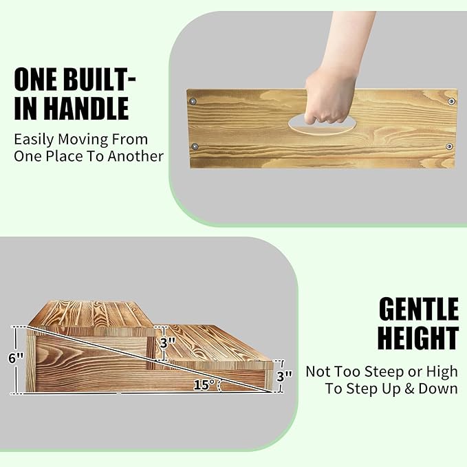 Wooden 2 Step Stool for High Beds, Moderate & Applicable 2-Step Stools for - Image 5