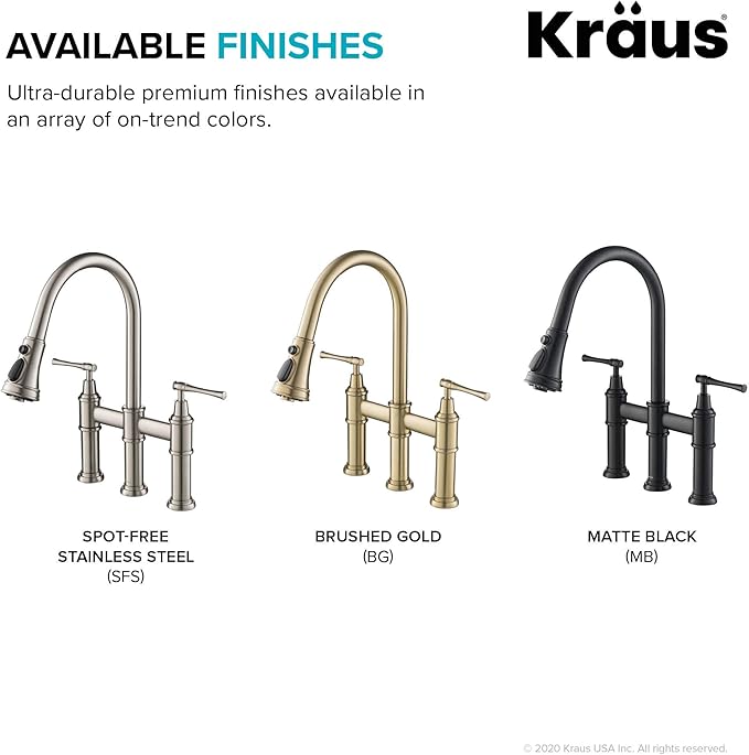 KRAUS Allyn Transitional Bridge Kitchen Faucet - Image 12
