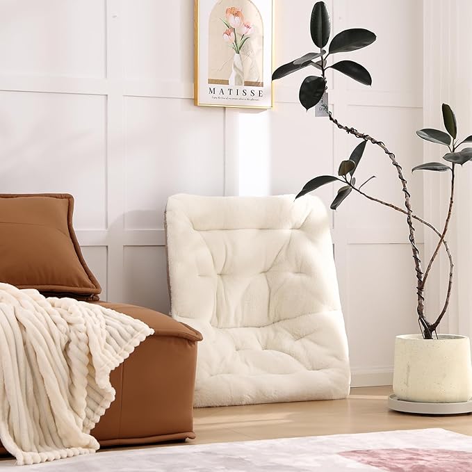 Living Room Chair, Soft Faux Fur Folded Chair Oversized Folding Accent Chair - Image 7
