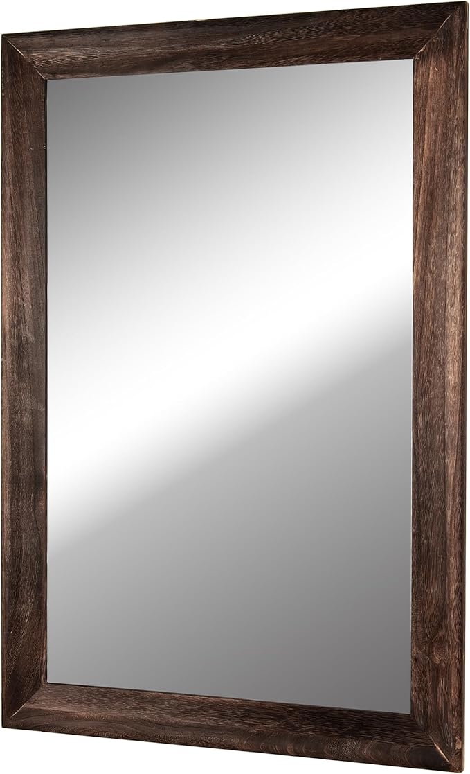 CULER Rustic Wood Wall Mirror for Bathroom, Rectangle 24 x 36 inch Hanging - Image 6