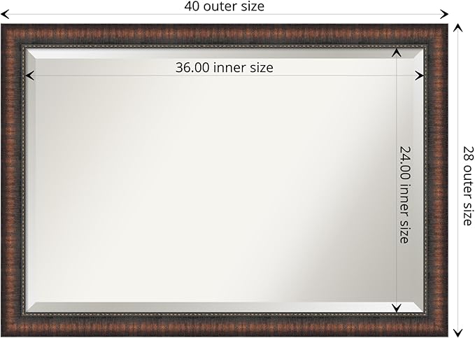 Amanti Art Brown Bathroom Mirror - Image 4