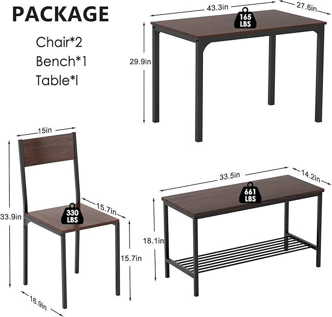 sogesfurniture 4 Piece Dining Table Set, Dining Table Set - Image 3