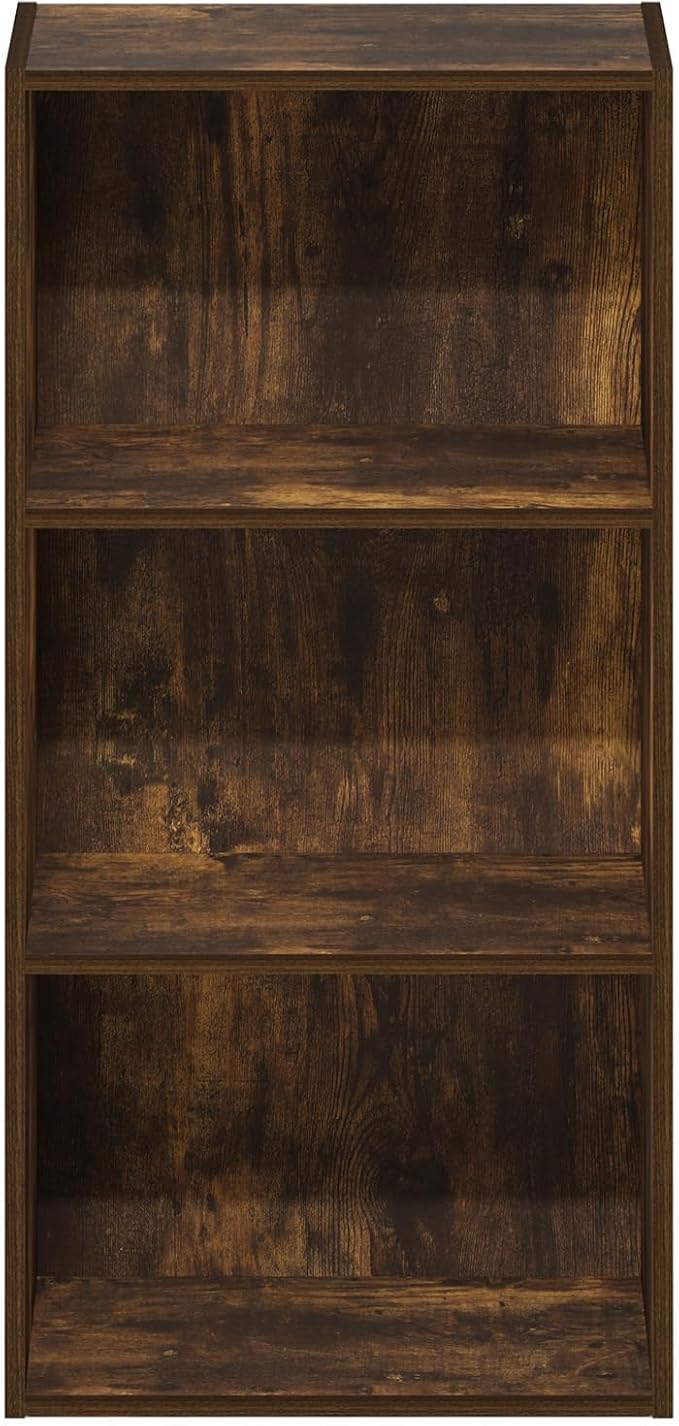 Furinno Luder 3-Tier Open Shelf Bookcase, Amber Pine - Image 6