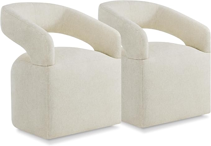 Upholstered Dining Chairs with Casters Easy Assembly Require Modern Barrel by Kislot
