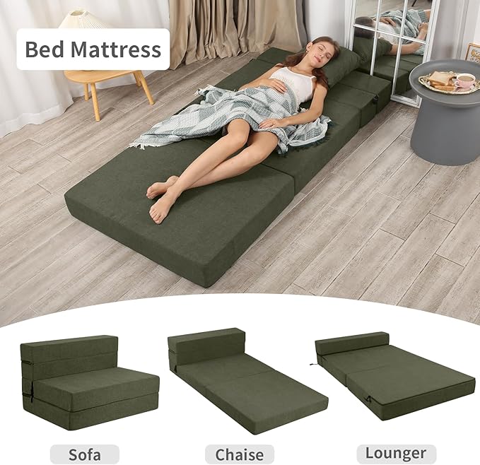 Folding Sofa Bed, High-Density Memory Foam Sofa Bed - Image 7