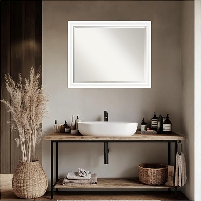 Amanti Art White Bathroom Mirror - Image 7