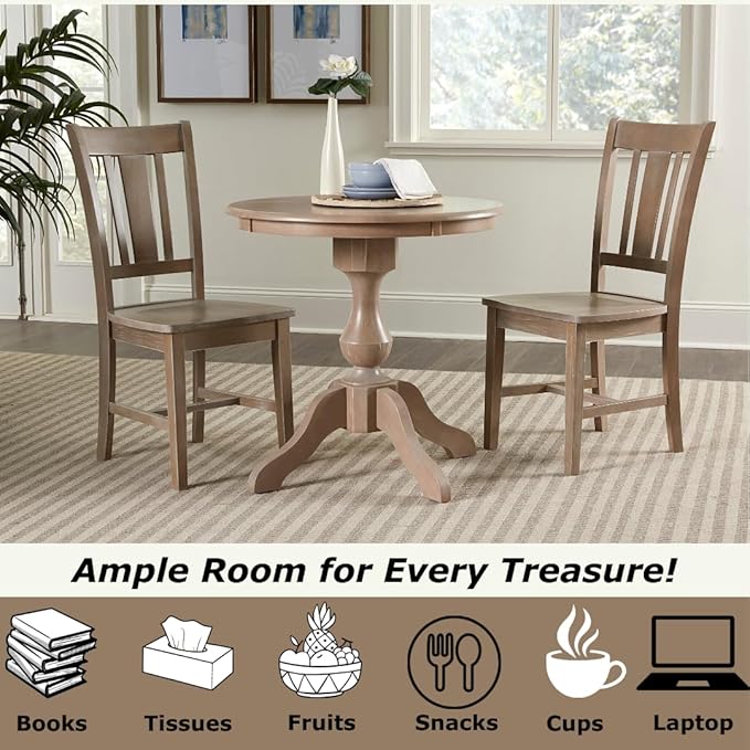 International Concepts 30" Round Top Pedestal Dining Table Solid Parawood 29.1" - Image 5