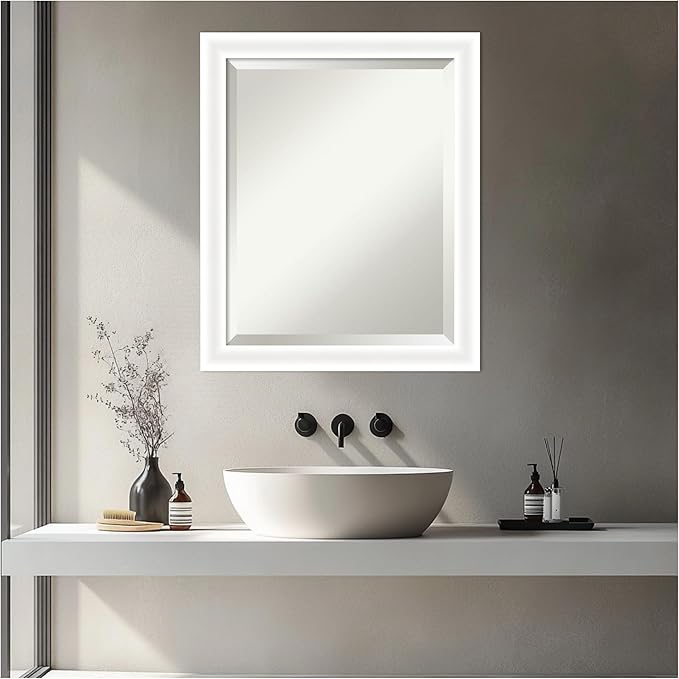 Amanti Art White Bathroom Mirror - Image 4