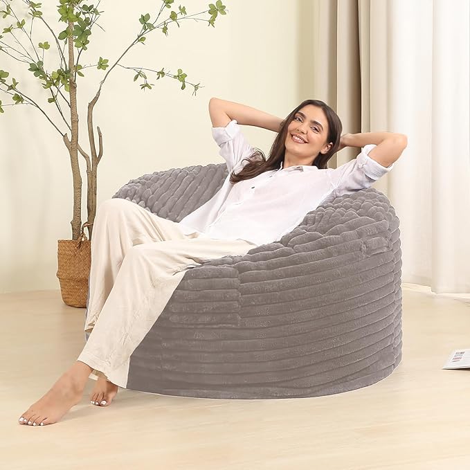 3FT Memory Foam Bean Bag Chair for Adults/Teens, Bean Bag Sofa - Image 6