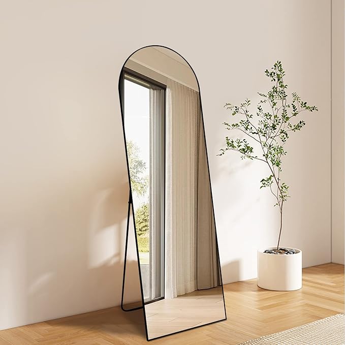 BEAUTYPEAK 64"x21" Arch Full Length Mirror, Hanging or Leaning Arched-Top Full - Image 2