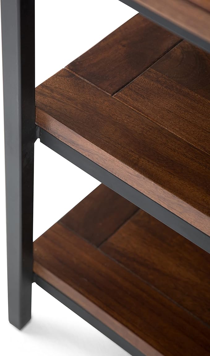 SIMPLIHOME Skyler SOLID MANGO WOOD 60 inch Wide Industrial TV Media Stand in - Image 5
