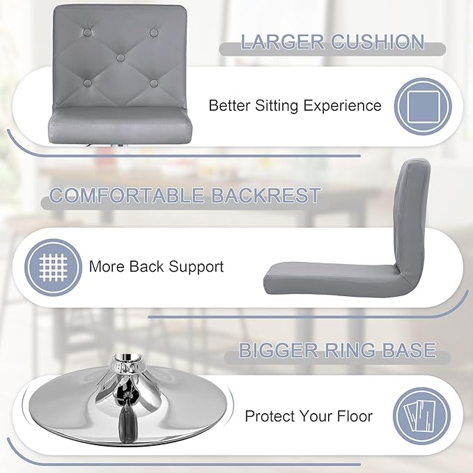 VECELO Adjustable Bar Stools Set of 2, Bar Height Stools - Image 5