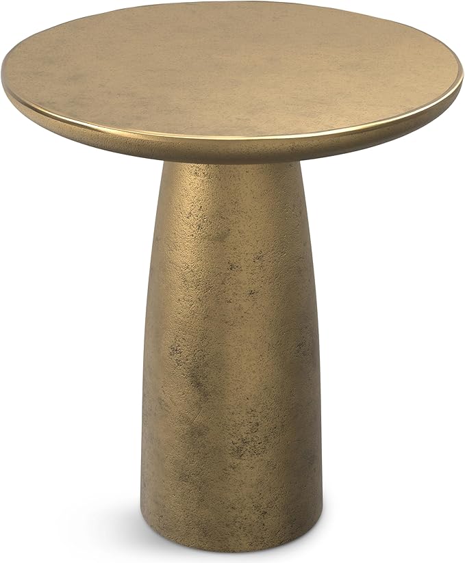 SIMPLIHOME Dominique Metal Table in Antique Brass, 18-inch Round, 19.75-inch - Image 6