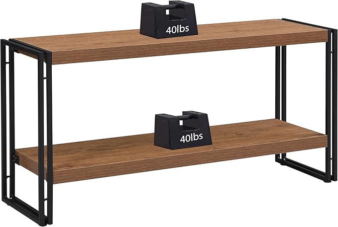 2 Shelf Bookcase Small Display Book Shelf Rustic Industrial - Image 7
