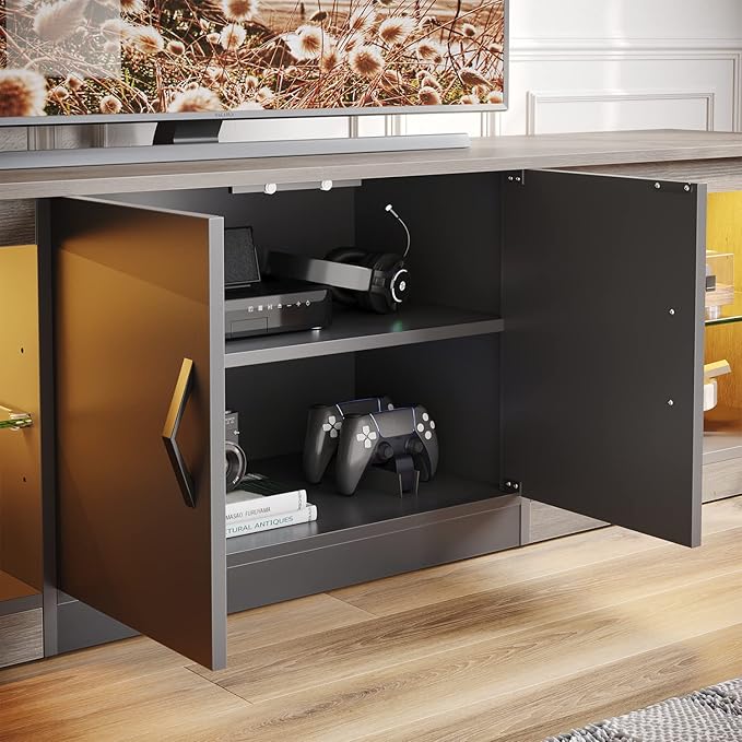 Bestier 70 Inch Led TV Stand for 75 Inch TV Large Entertainment Center Gaming - Image 5