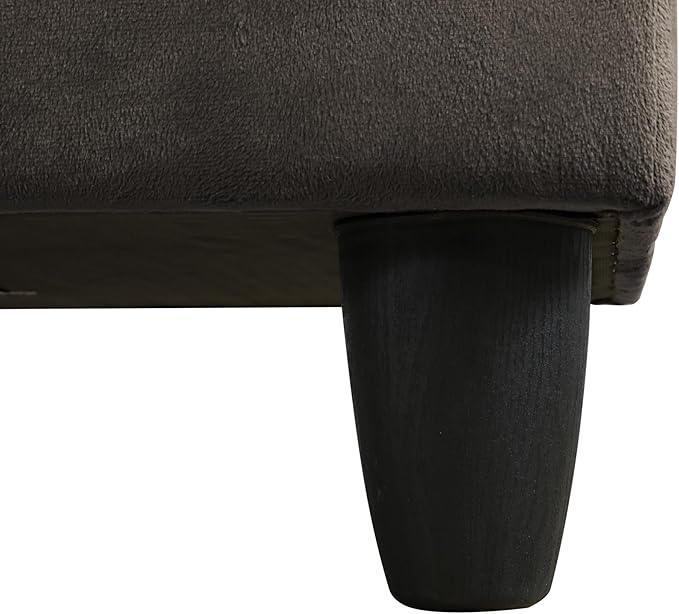 Grey L-Shaped 3-Piece Flannel Sofa - Image 6